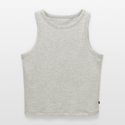 Frauen Cropped Tank Top - personalisierbar - Grau meliert
