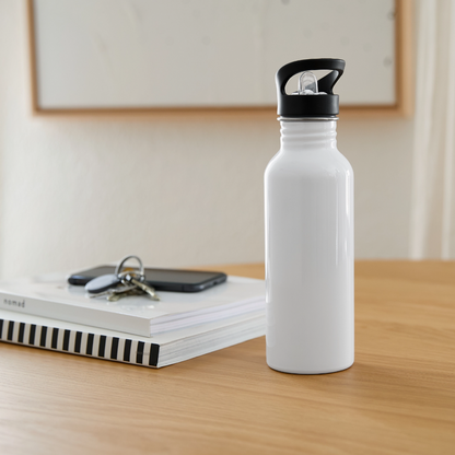 Trinkflasche Edelstahl 600 ml - personalisierbar - Weiß