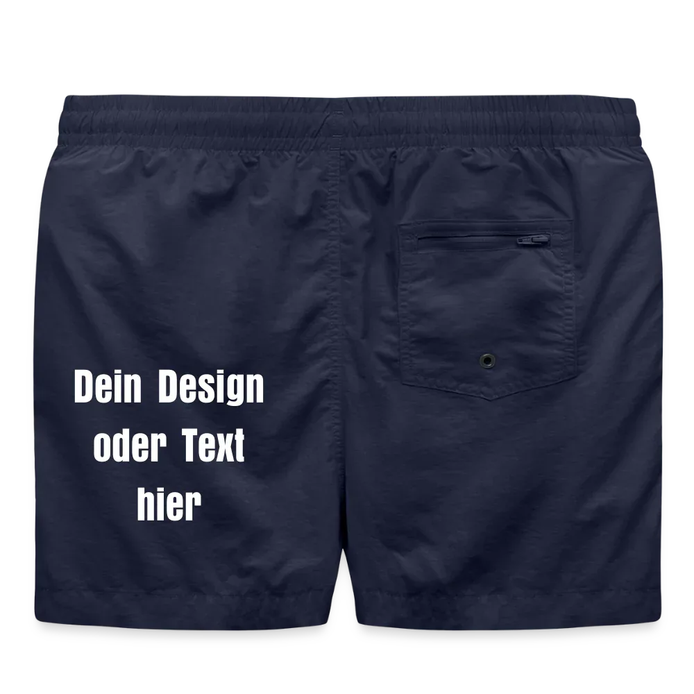 Badeshorts - personalisierbare Vorder- und Rückseite - French Navy