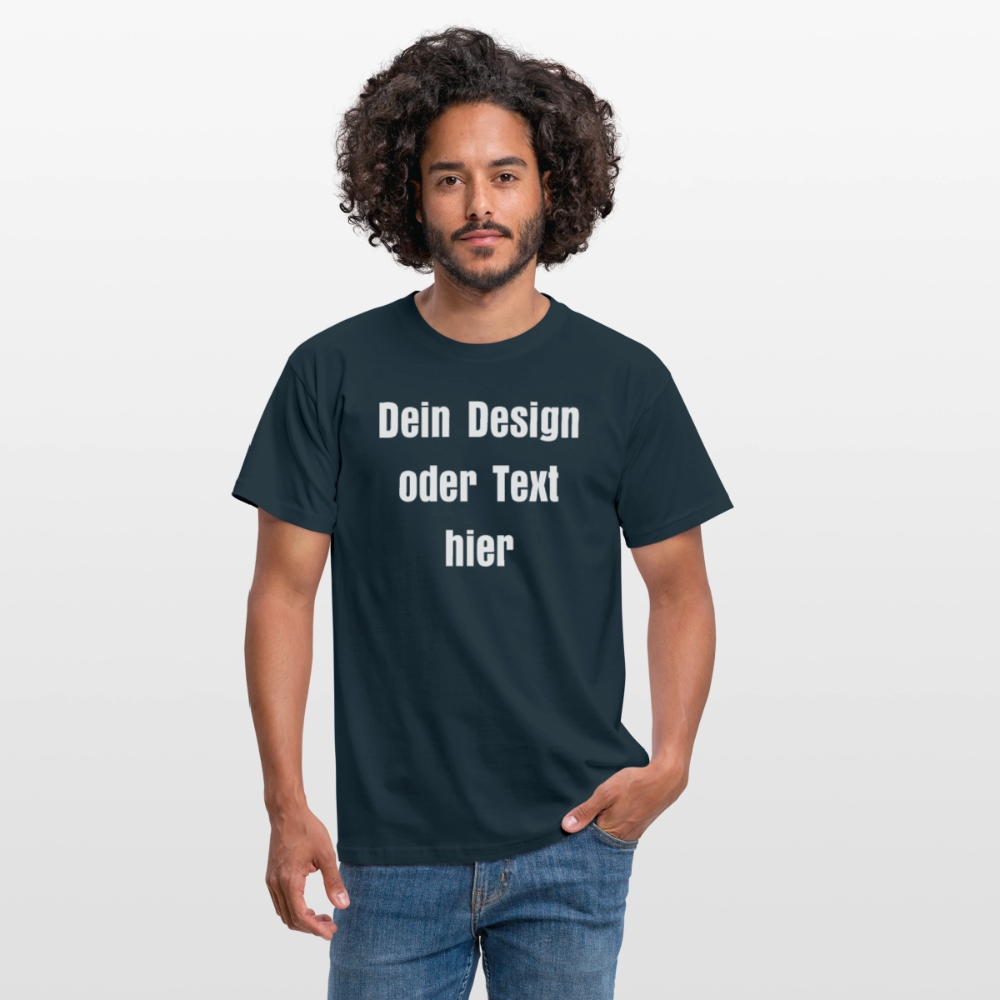 Männer T-Shirt - personalisierbare Vorder- und Rückseite - Navy
