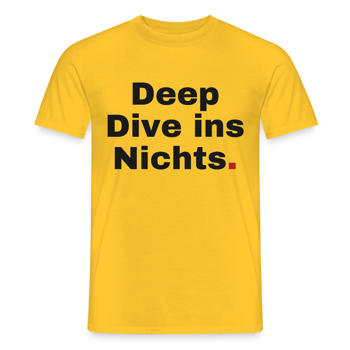 Deep Dive ins Nichts. Motiv-T-Shirt für Männer, Farbe Gelb