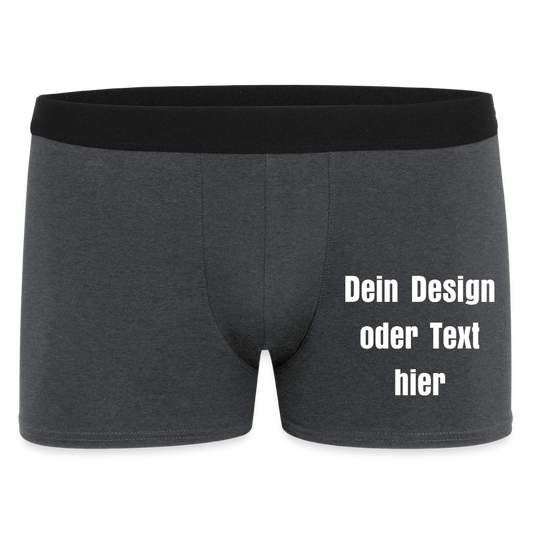 Männer Boxer Shorts aus 95% Baumwolle, 5% Elasthan - personalisierbar - Anthrazit
