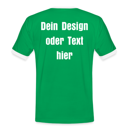 Männer Kontrast-T-Shirt - personalisierbare Vorder- und Rückseite - Kelly Green/Weiß