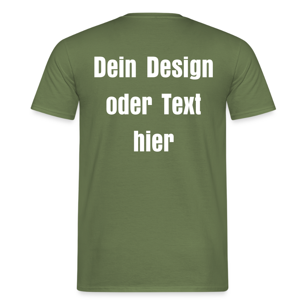 Männer T-Shirt - personalisierbare Vorder- und Rückseite - Militärgrün