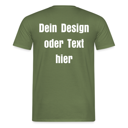Männer T-Shirt - personalisierbare Vorder- und Rückseite - Militärgrün