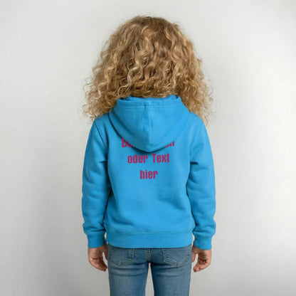 Kinder Hoodie - personalisierbare Vorder- und Rückseite - Meeresblau