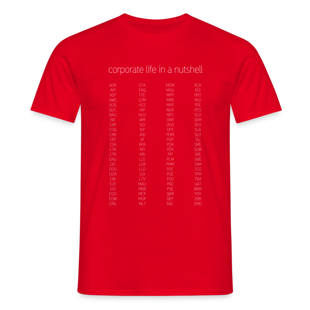 "Corporate life" - Motiv-T-Shirt für Männer - Rot
