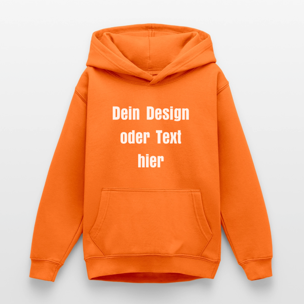 Teenager Hoodie - personalisierbare Vorder- und Rückseite - Orange