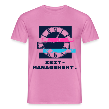 "Zeitmanagement. Glitch-Motiv" Motiv-T-Shirt für Männer, Farbe Pink