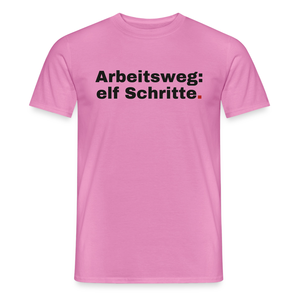 Arbeitsweg: elf Schritte Motiv-T-Shirt für Männer, Farbe Pink
