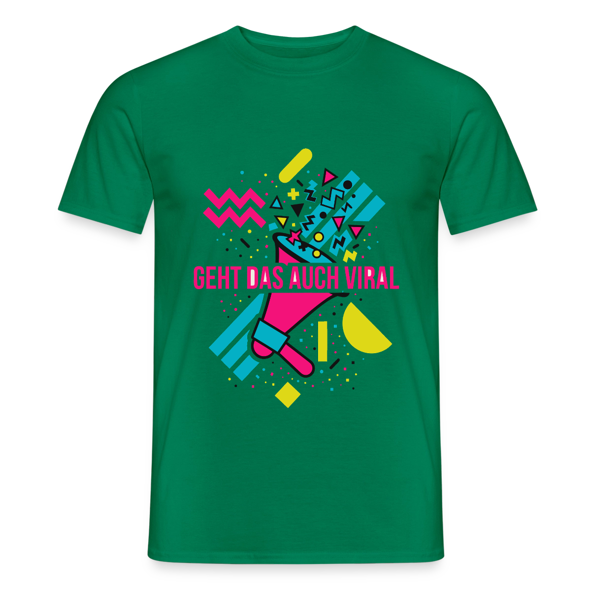 Geht das auch viral? Memphis-Motiv Motiv-T-Shirt für Männer, Farbe Kelly Green