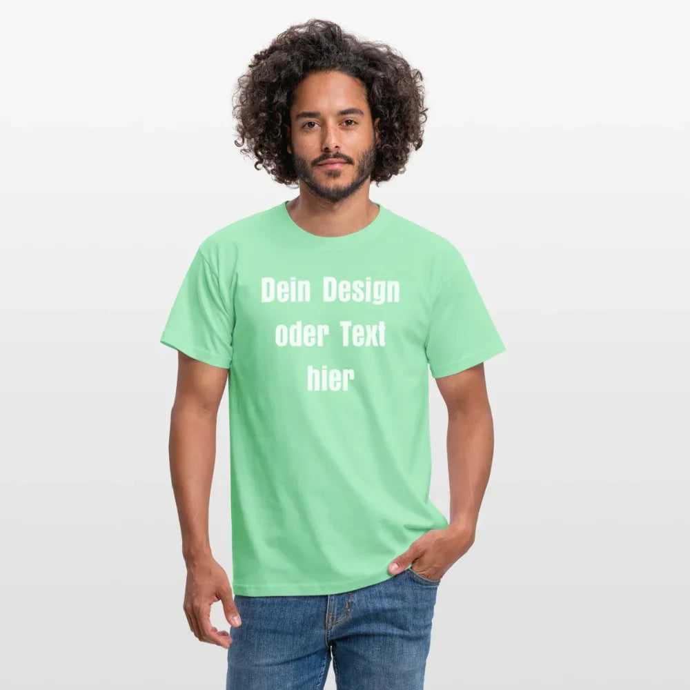 Männer T-Shirt - personalisierbare Vorder- und Rückseite - Mintgrün