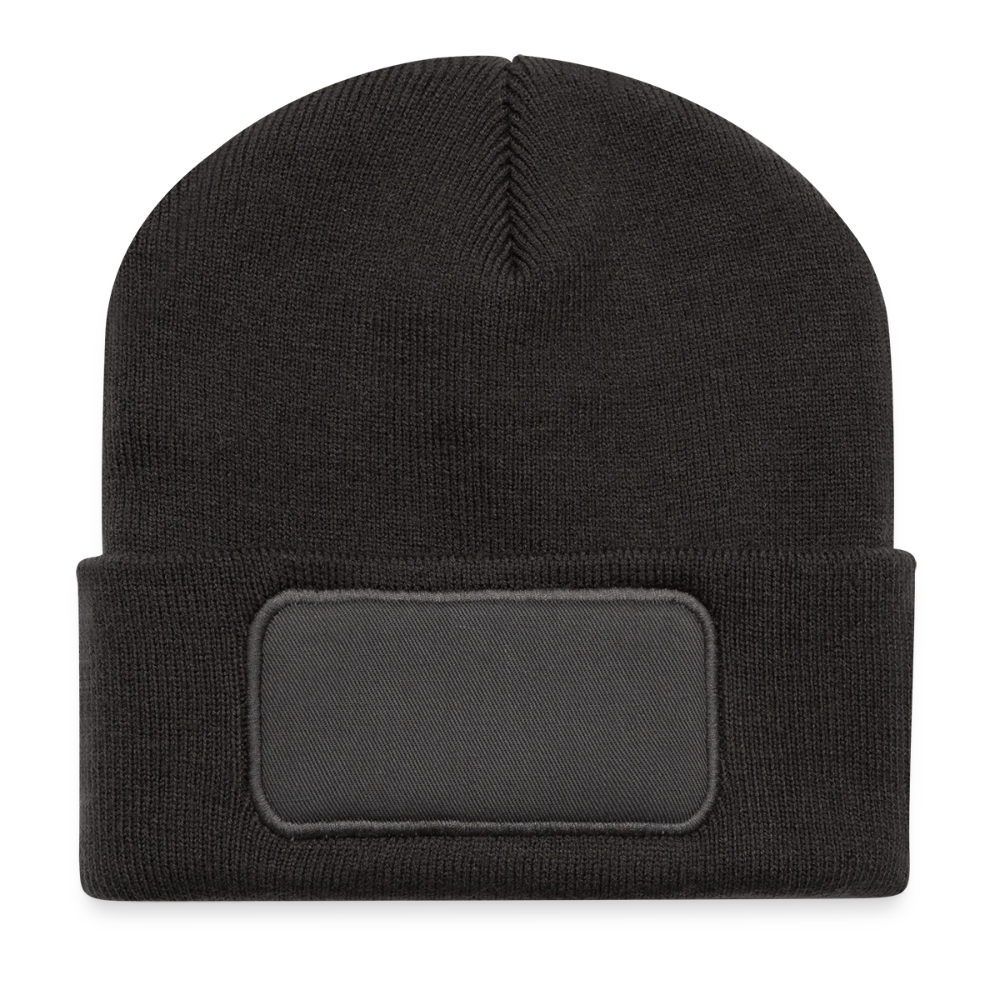 Recycelte Patch Beanie - personalisierbar - Dunkelgrau