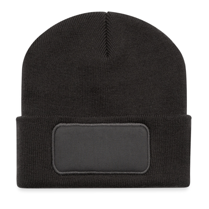 Recycelte Patch Beanie - personalisierbar - Dunkelgrau