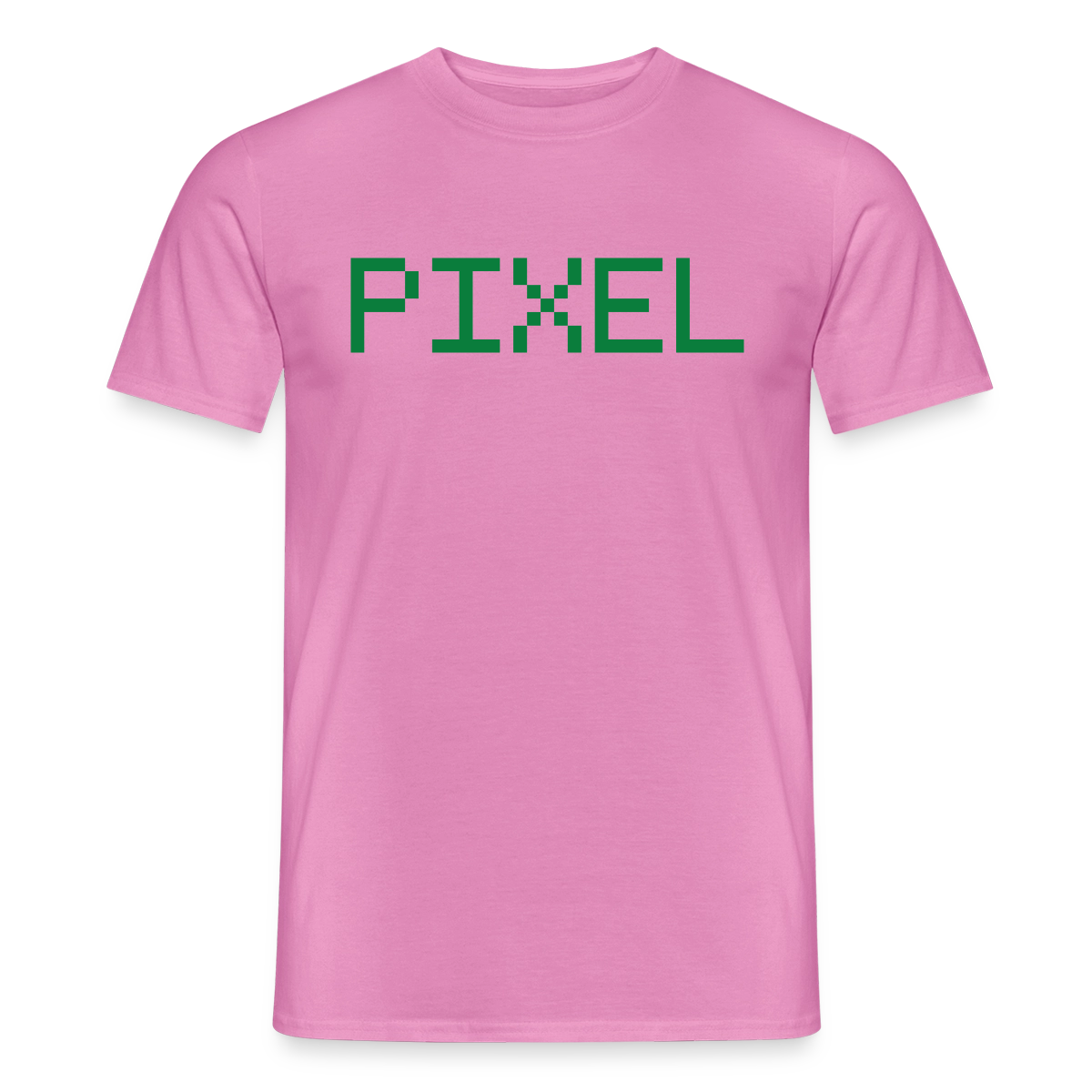 Pixel. Outline-Motiv Motiv-T-Shirt für Männer, Farbe Pink