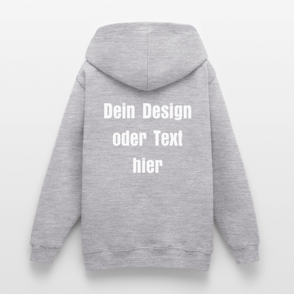 Teenager Hoodie - personalisierbare Vorder- und Rückseite - Hellgrau meliert