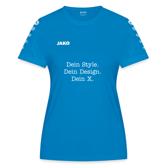 JAKO Frauen Trikot Team - personalisierbare Vorder- und Rückseite - Saphirblau