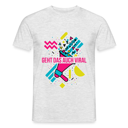 Geht das auch viral? Memphis-Motiv Motiv-T-Shirt für Männer, Farbe Grau meliert