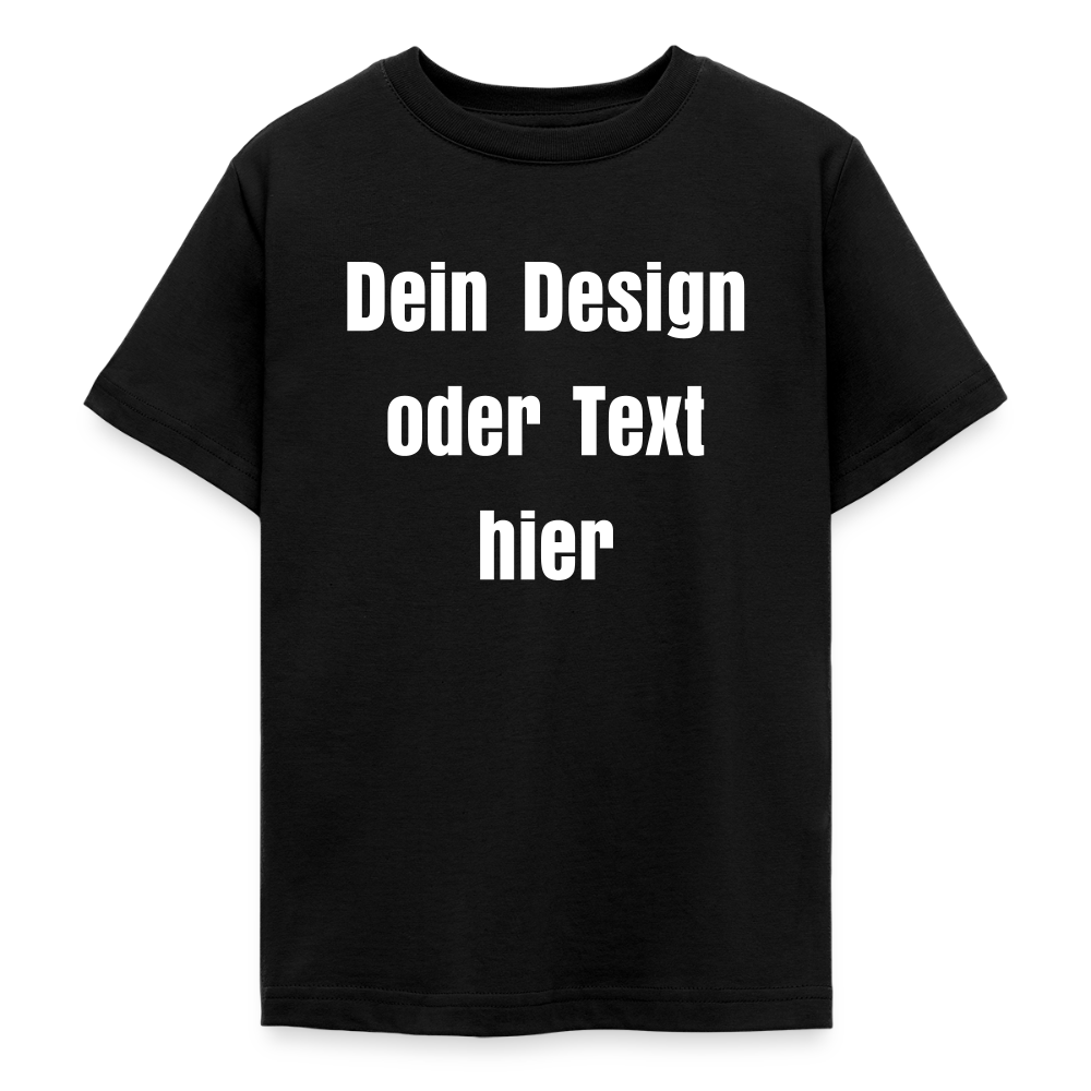 Teenager T-Shirt - personalisierbare Vorder- und Rückseite - Schwarz