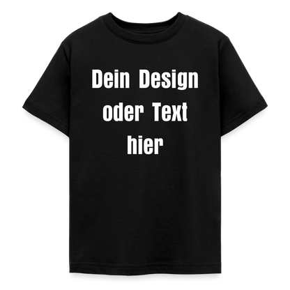 Teenager T-Shirt - personalisierbare Vorder- und Rückseite - Schwarz