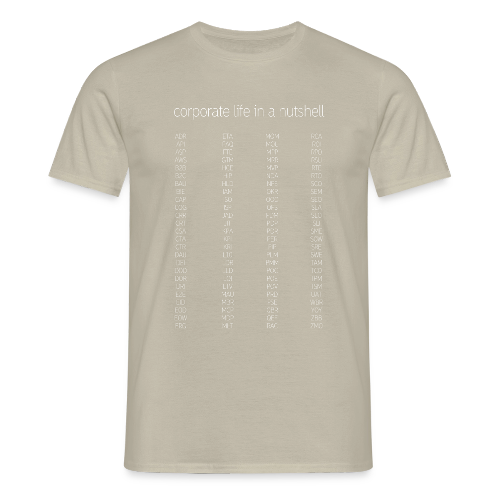 "Corporate life" - Motiv-T-Shirt für Männer - Sandbeige