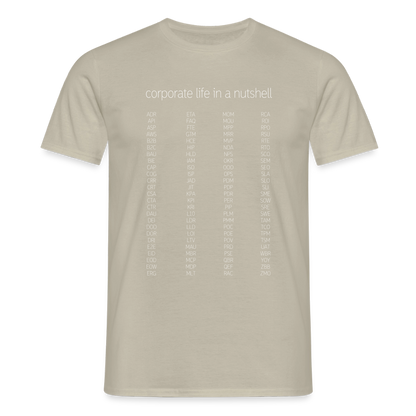 "Corporate life" - Motiv-T-Shirt für Männer - Sandbeige