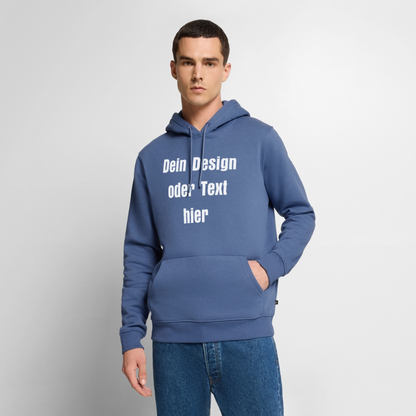 Männer Premium Hoodie - personalisierbare Vorder- und Rückseite - Taubenblau