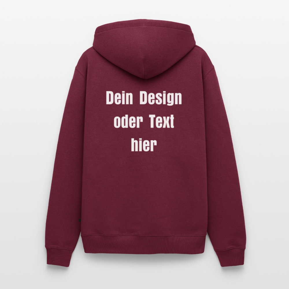 Männer Premium Hoodie - personalisierbare Vorder- und Rückseite - Burgunderrot