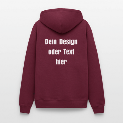 Männer Premium Hoodie - personalisierbare Vorder- und Rückseite - Burgunderrot