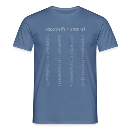 "Corporate life" - Motiv-T-Shirt für Männer - Taubenblau 