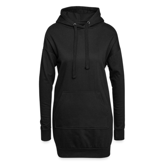 Hoodie-Kleid / Kapuzenpullover in Kleidlänge - personalisierbare Vorder- und Rückseite - Schwarz