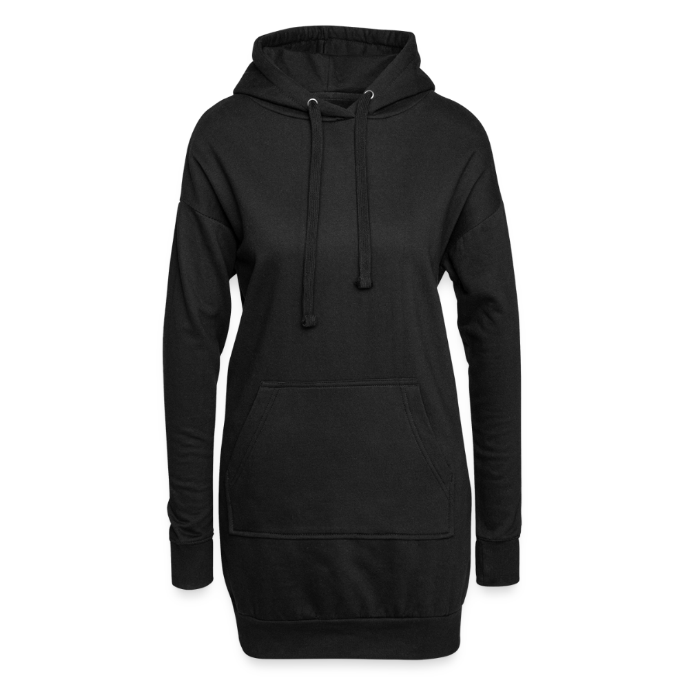 Hoodie-Kleid / Kapuzenpullover in Kleidlänge - personalisierbare Vorder- und Rückseite - Schwarz