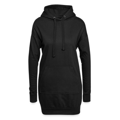 Hoodie-Kleid / Kapuzenpullover in Kleidlänge - personalisierbare Vorder- und Rückseite - Schwarz