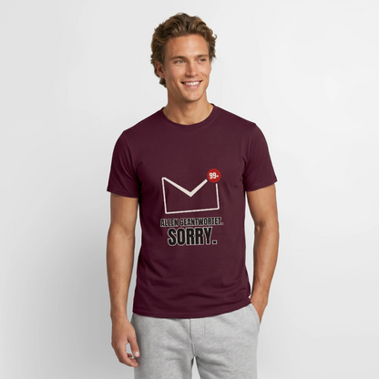 "Allen geantwortet. Sorry." Motiv-T-Shirt für Männer, Farbe Ziegelrot