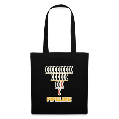 Pipeline. Isotype-Motiv Stoffbeutel, Farbe Schwarz