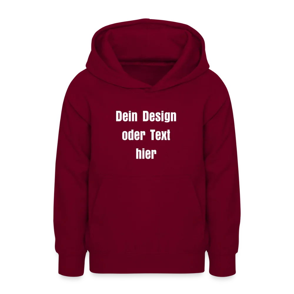 Teenager Hoodie - personalisierbare Vorder- und Rückseite - Bordeaux
