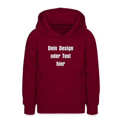 Teenager Hoodie - personalisierbare Vorder- und Rückseite - Bordeaux