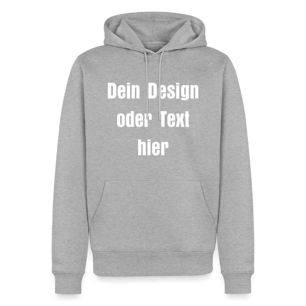 Männer Premium Hoodie - personalisierbare Vorder- und Rückseite - Grau meliert