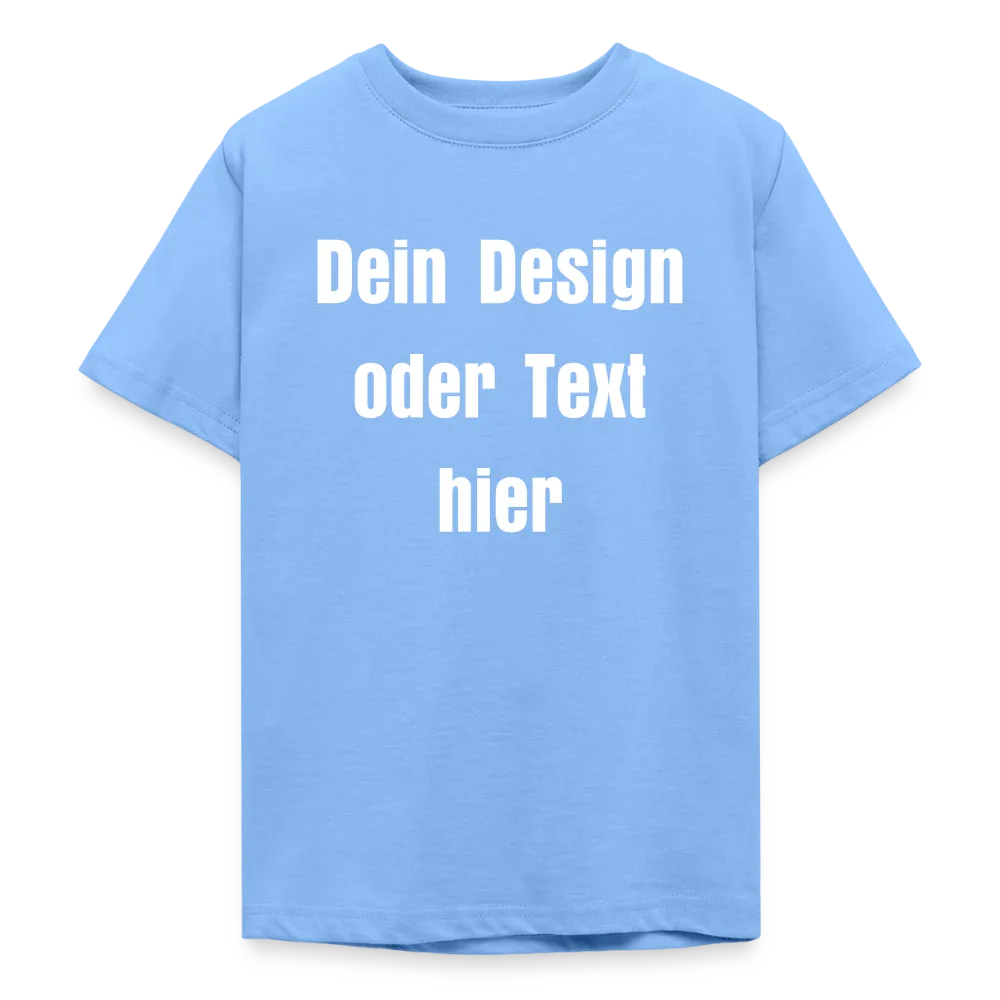 Teenager T-Shirt - personalisierbare Vorder- und Rückseite - Himmelblau