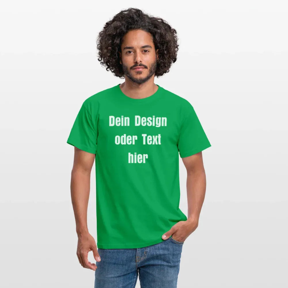 Männer T-Shirt - personalisierbare Vorder- und Rückseite - Kelly Green