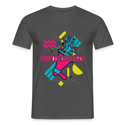 Geht das auch viral? Memphis-Motiv Motiv-T-Shirt für Männer, Farbe Anthrazit