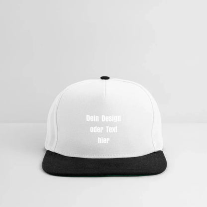 Snapback Cap - personalisierbar - Weiß/Schwarz