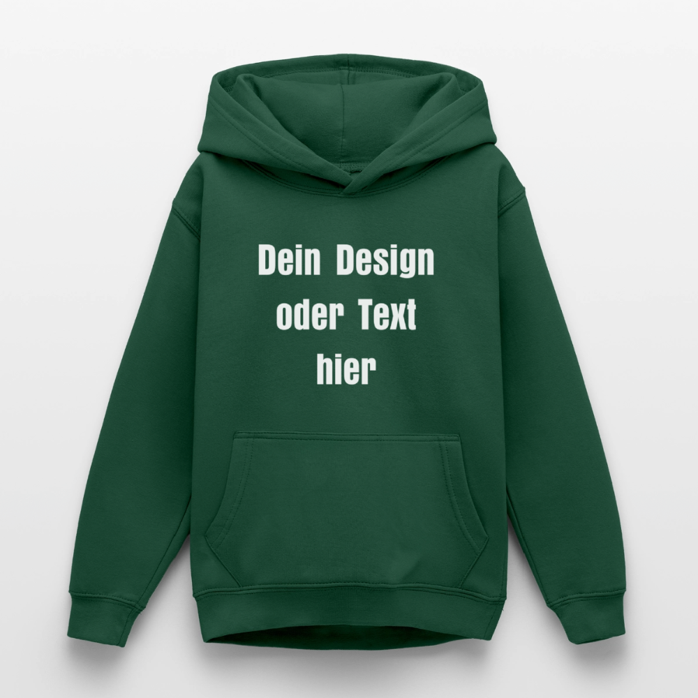 Teenager Hoodie - personalisierbare Vorder- und Rückseite - Flaschengrün