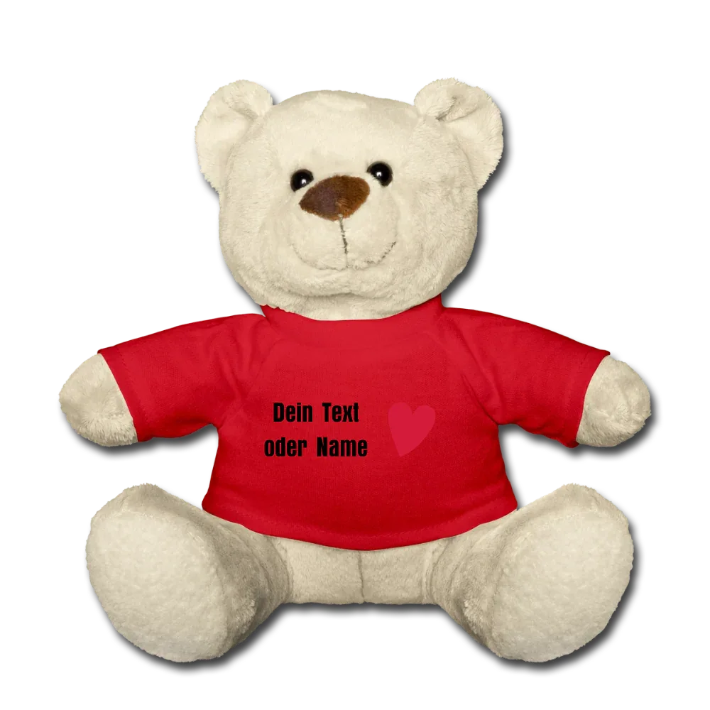 Teddy "Valentine" - personalisierbarer Text oder Name - Rot
