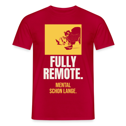 Fully remote Motiv-T-Shirt für Männer, Farbe Rot