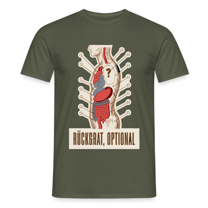 Rückgrat, optional. Anatomie-Motiv Motiv-T-Shirt für Männer, Farbe Militärgrün