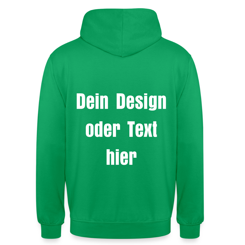Unisex Hoodie - personalisierbare Vorder- und Rückseite - Kelly Green