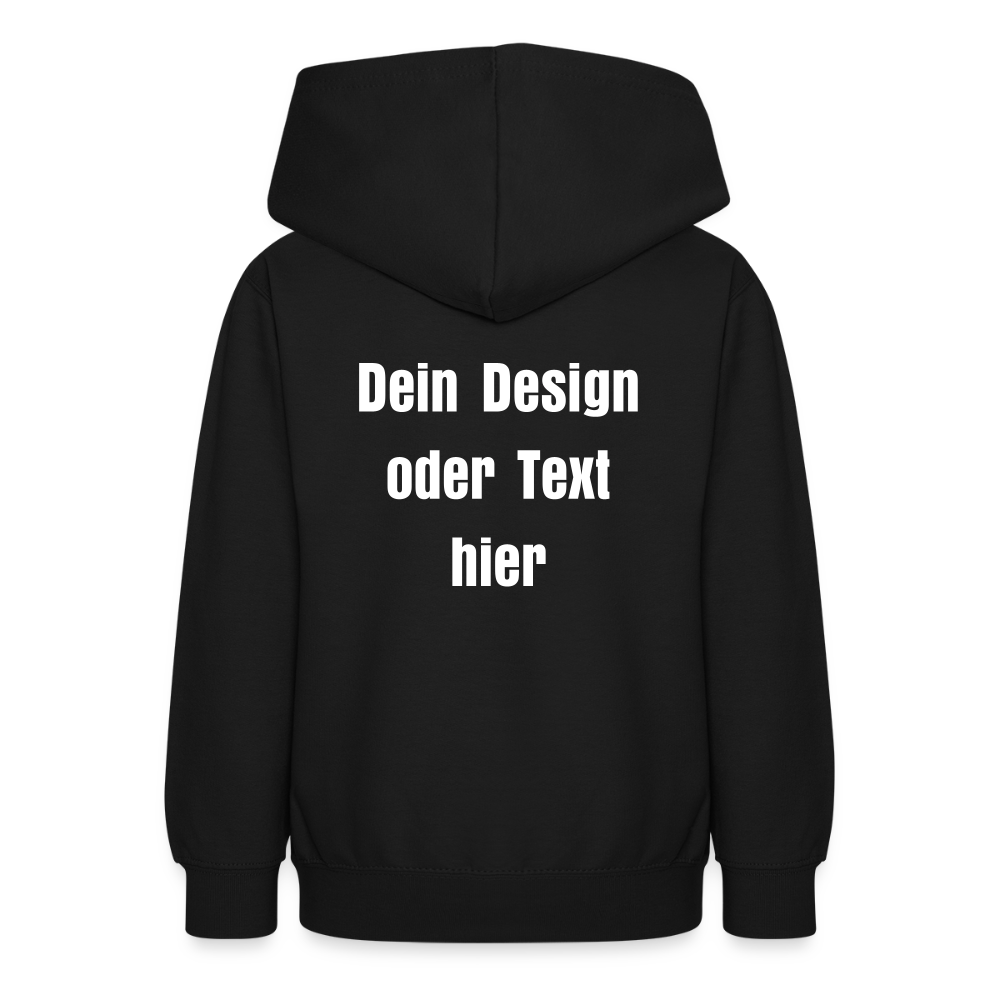 Teenager Hoodie - personalisierbare Vorder- und Rückseite - Schwarz