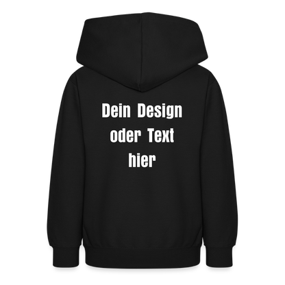Teenager Hoodie - personalisierbare Vorder- und Rückseite - Schwarz
