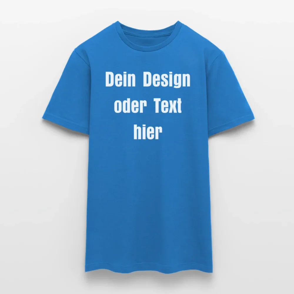 Männer T-Shirt - personalisierbare Vorder- und Rückseite - Royalblau